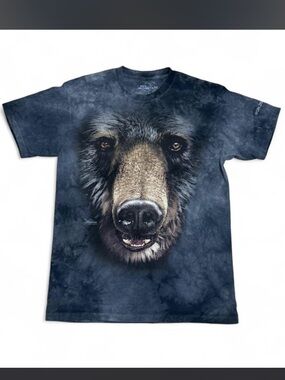 The Mountain Branded Tee in Charcoal with White Print